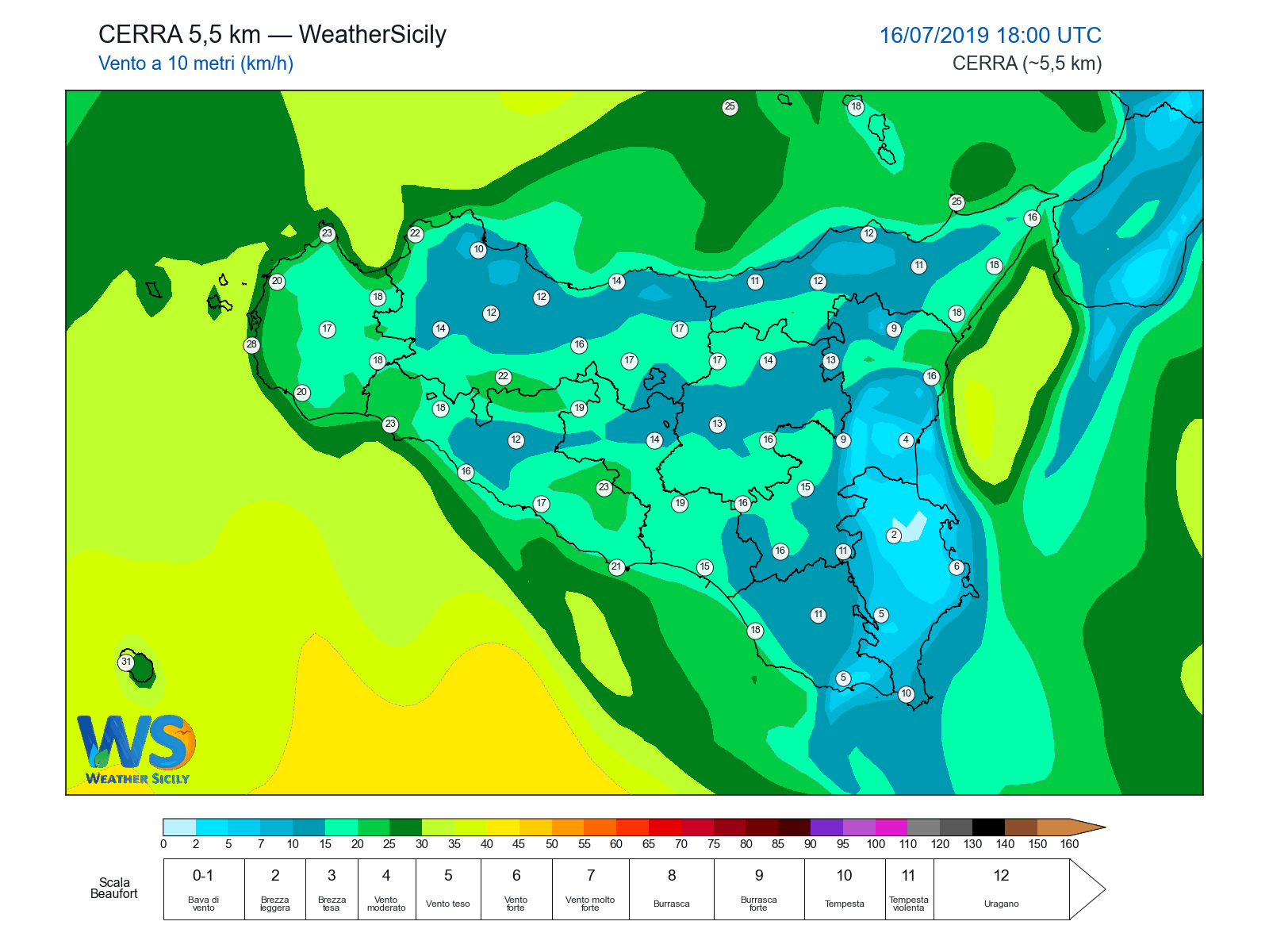 Vento a 10 metri · 2019071618