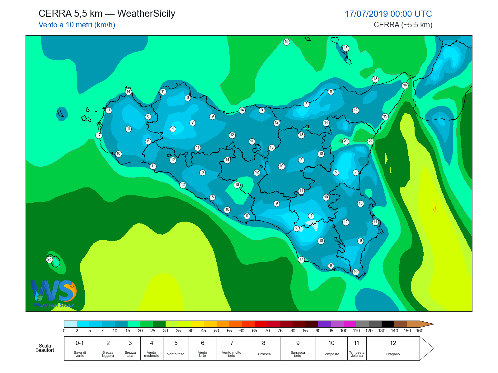 Vento a 10 metri · 2019071700