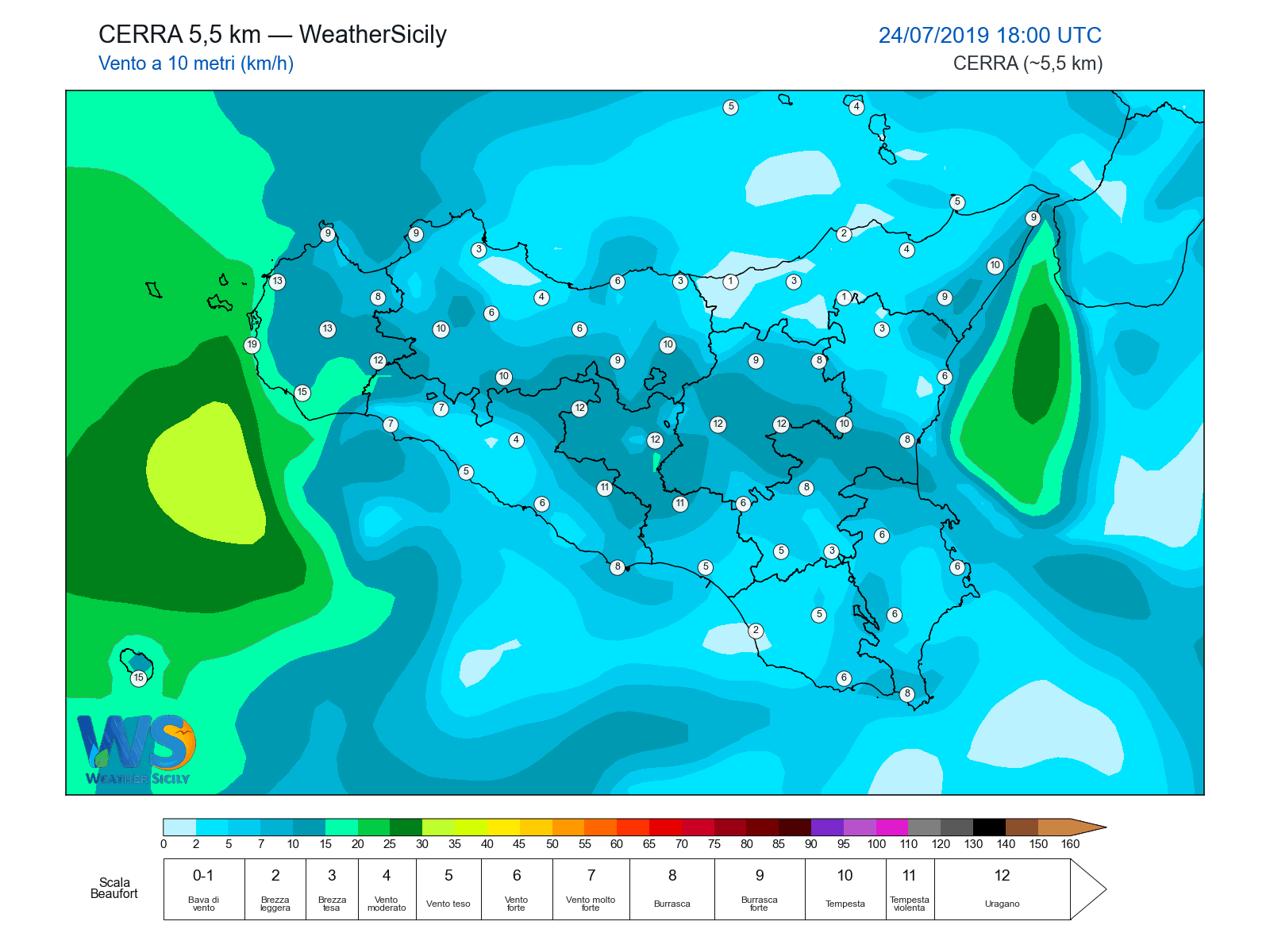 Vento a 10 metri · 2019072418
