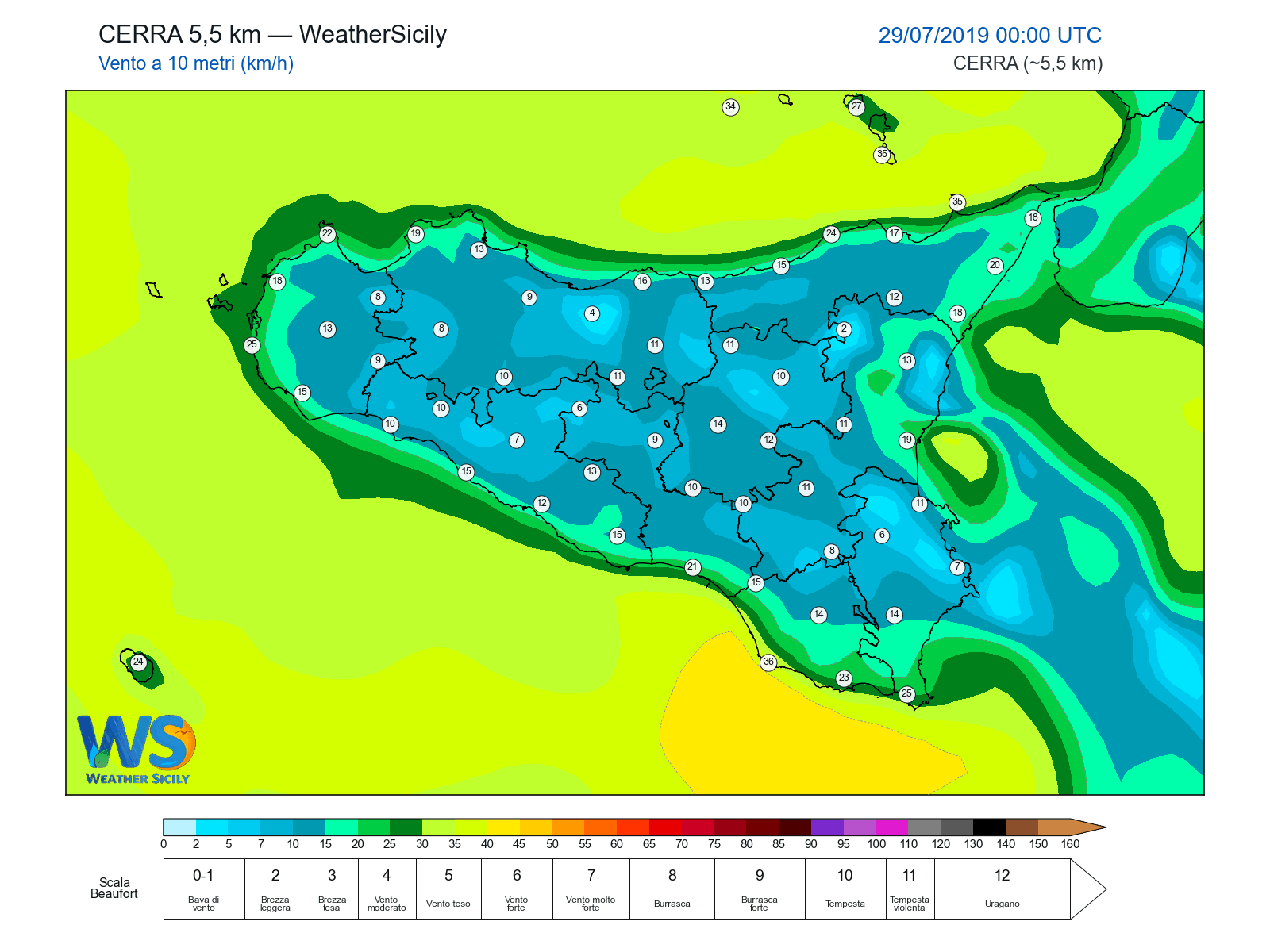Vento a 10 metri · 2019072900