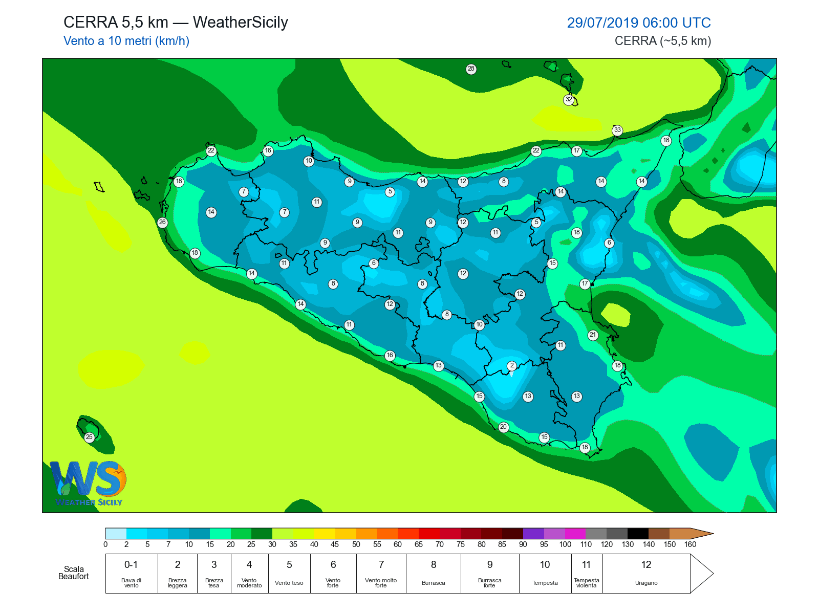 Vento a 10 metri · 2019072906