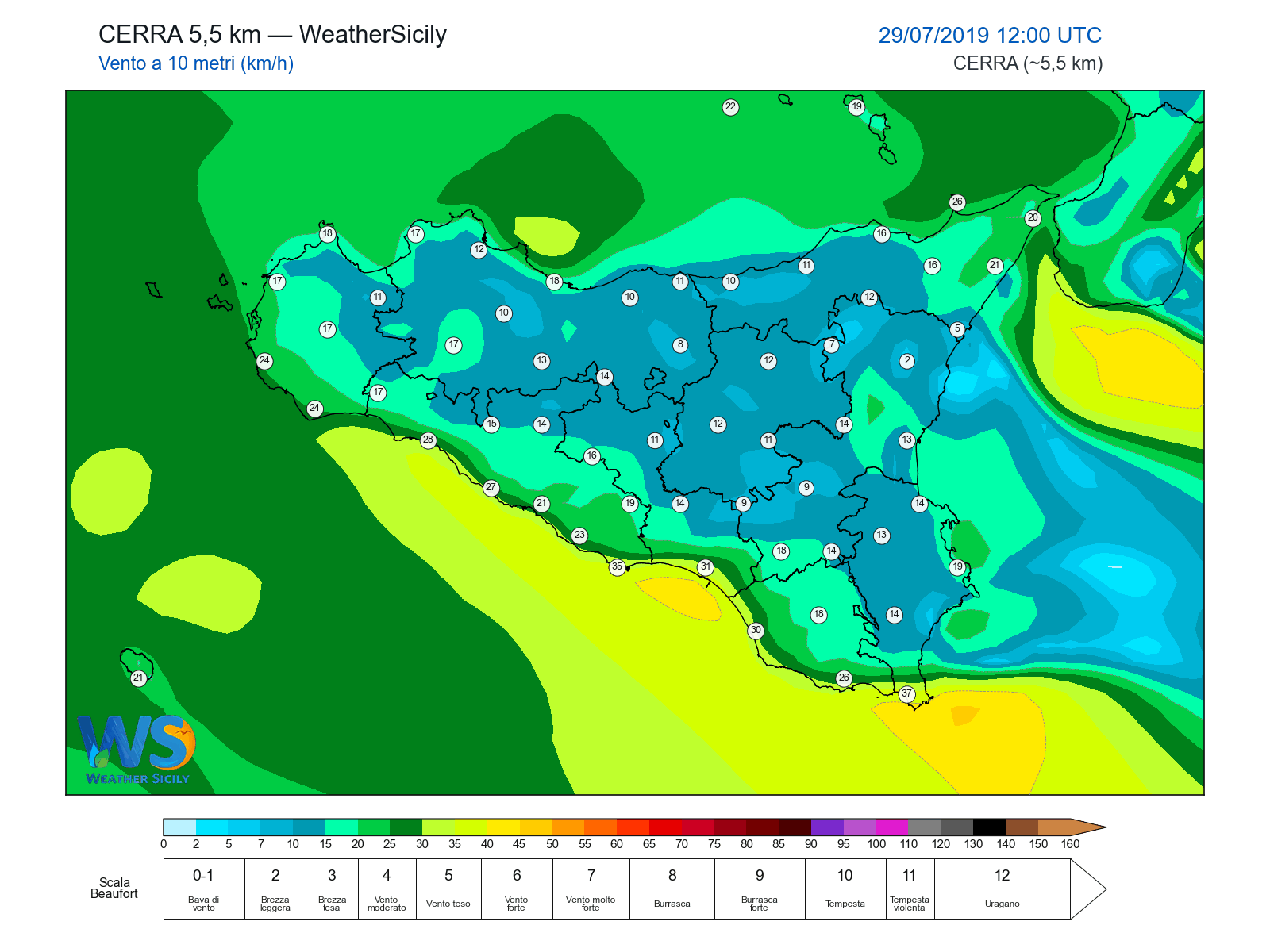 Vento a 10 metri · 2019072912