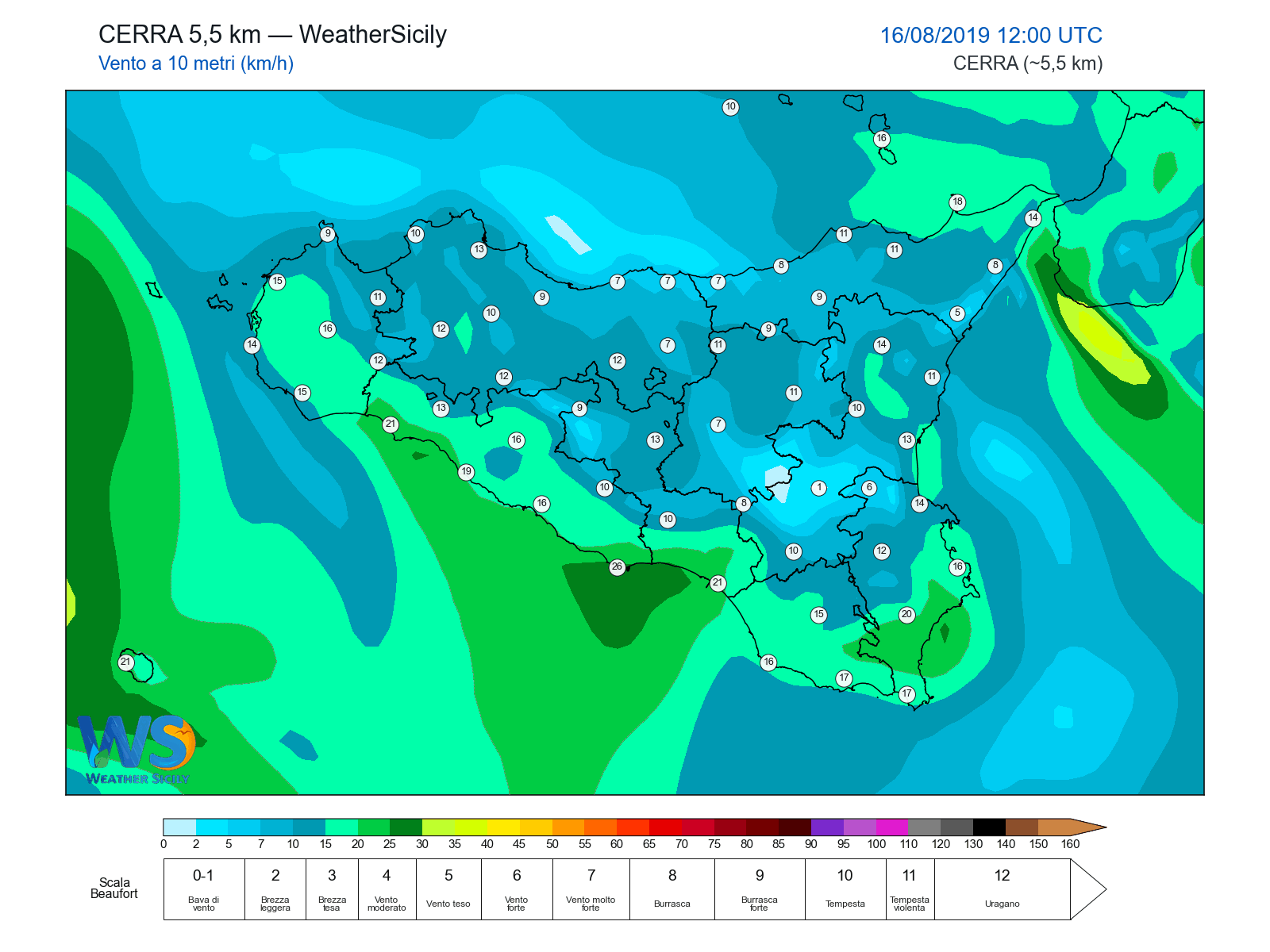 Vento a 10 metri · 2019081612