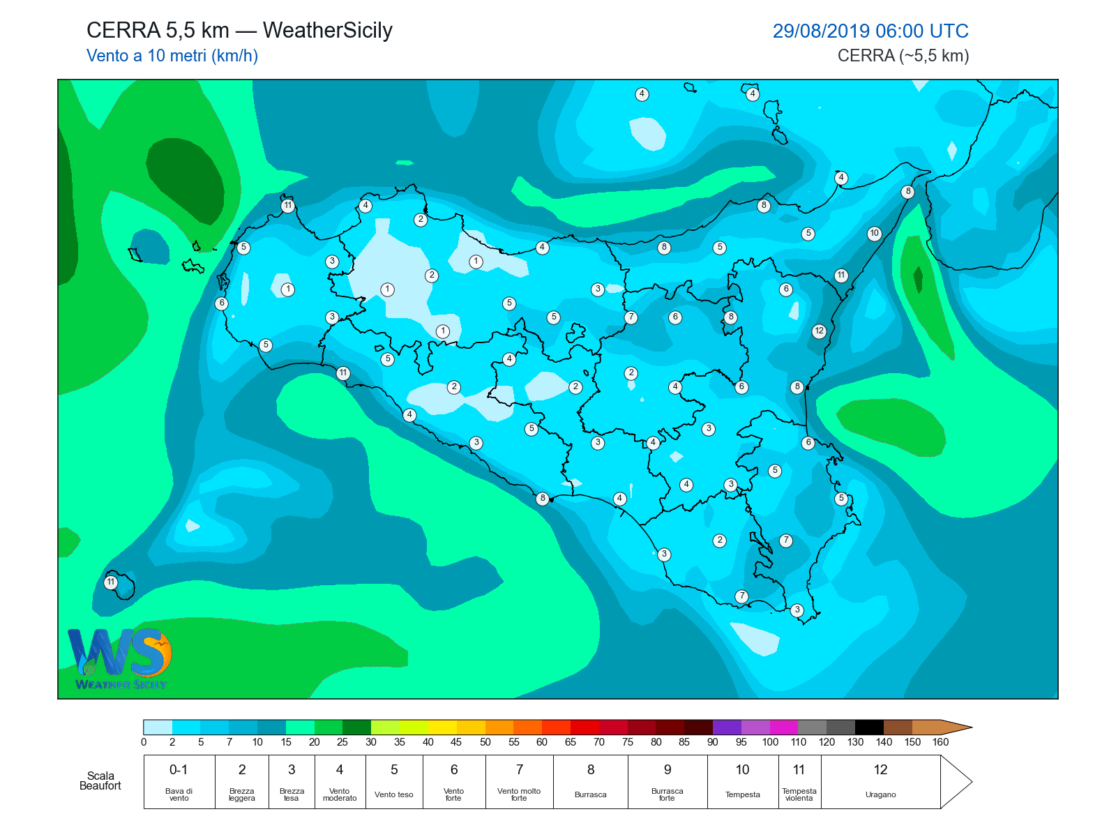 Vento a 10 metri · 2019082906