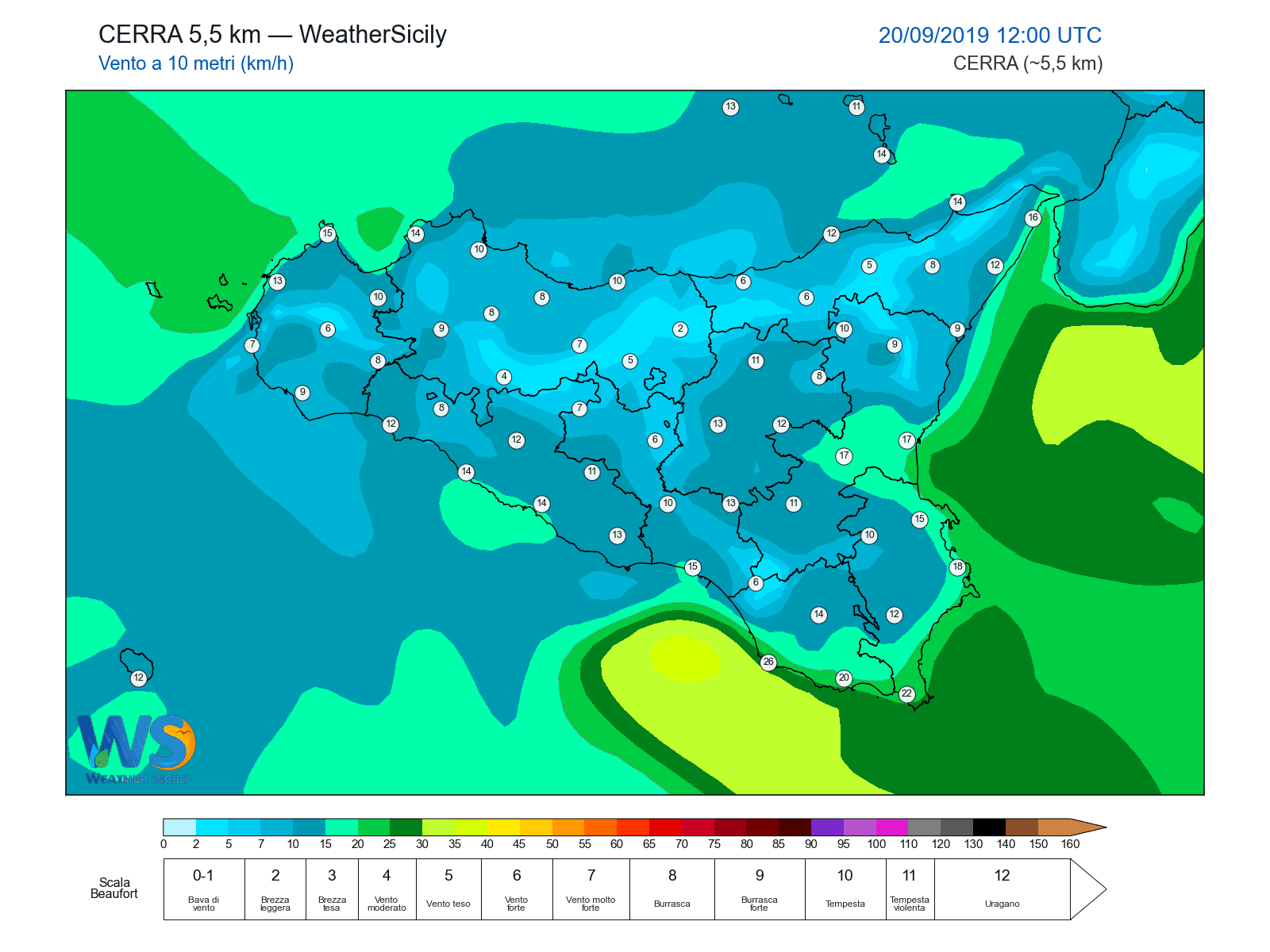 Vento a 10 metri · 2019092012