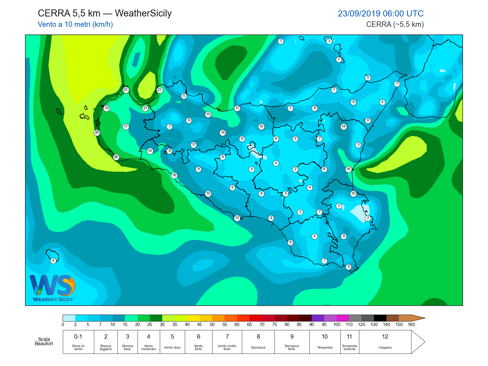 Vento a 10 metri · 2019092306