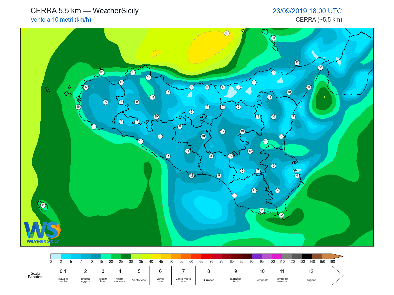 Vento a 10 metri · 2019092318