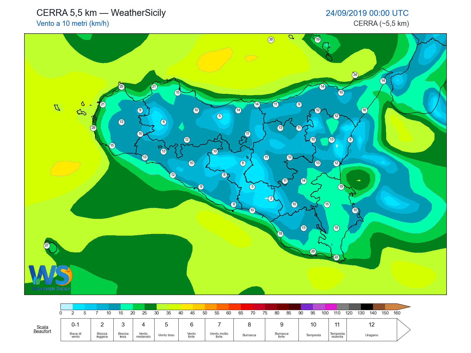 Vento a 10 metri · 2019092400