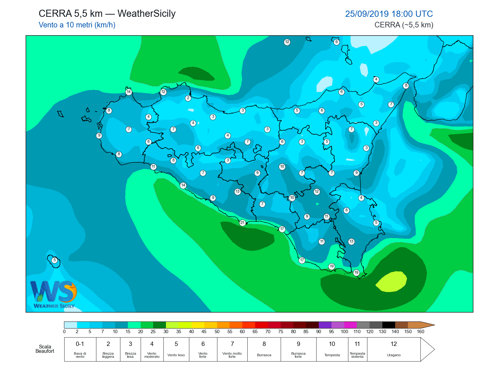 Vento a 10 metri · 2019092518