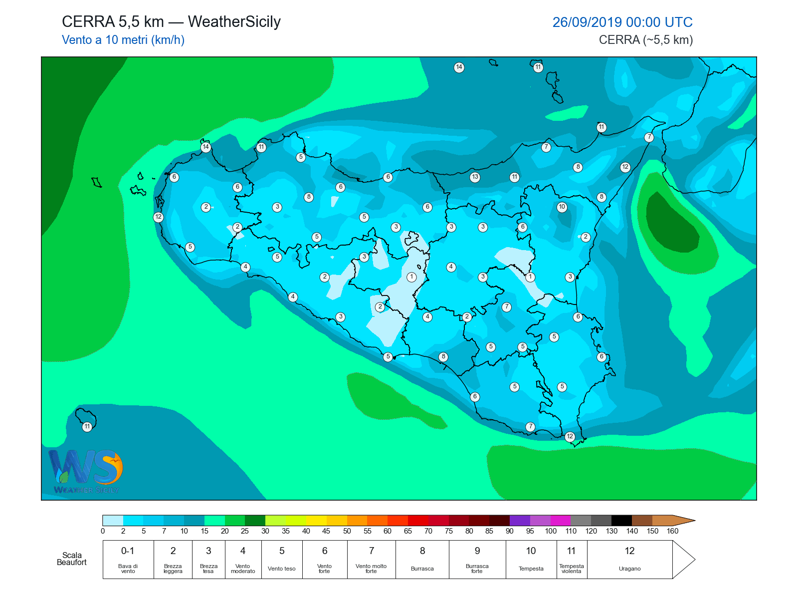 Vento a 10 metri · 2019092600