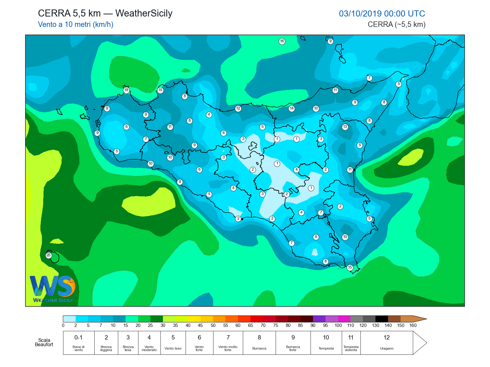 Vento a 10 metri · 2019100300