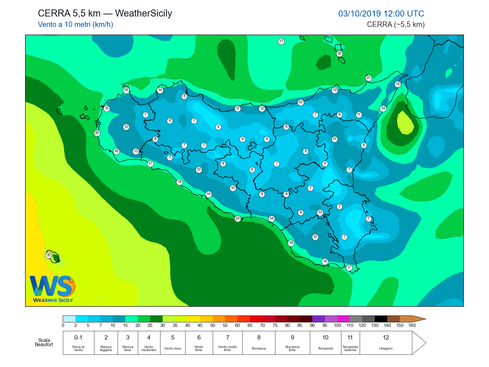 Vento a 10 metri · 2019100312