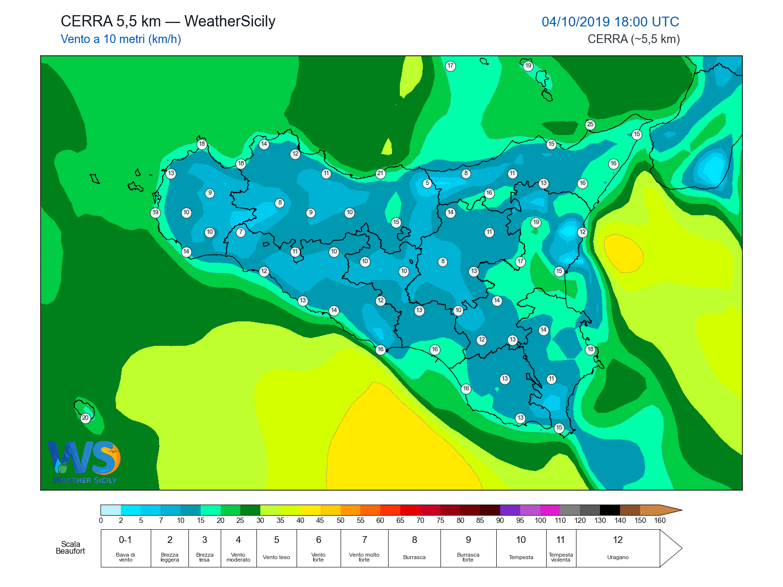 Vento a 10 metri · 2019100418