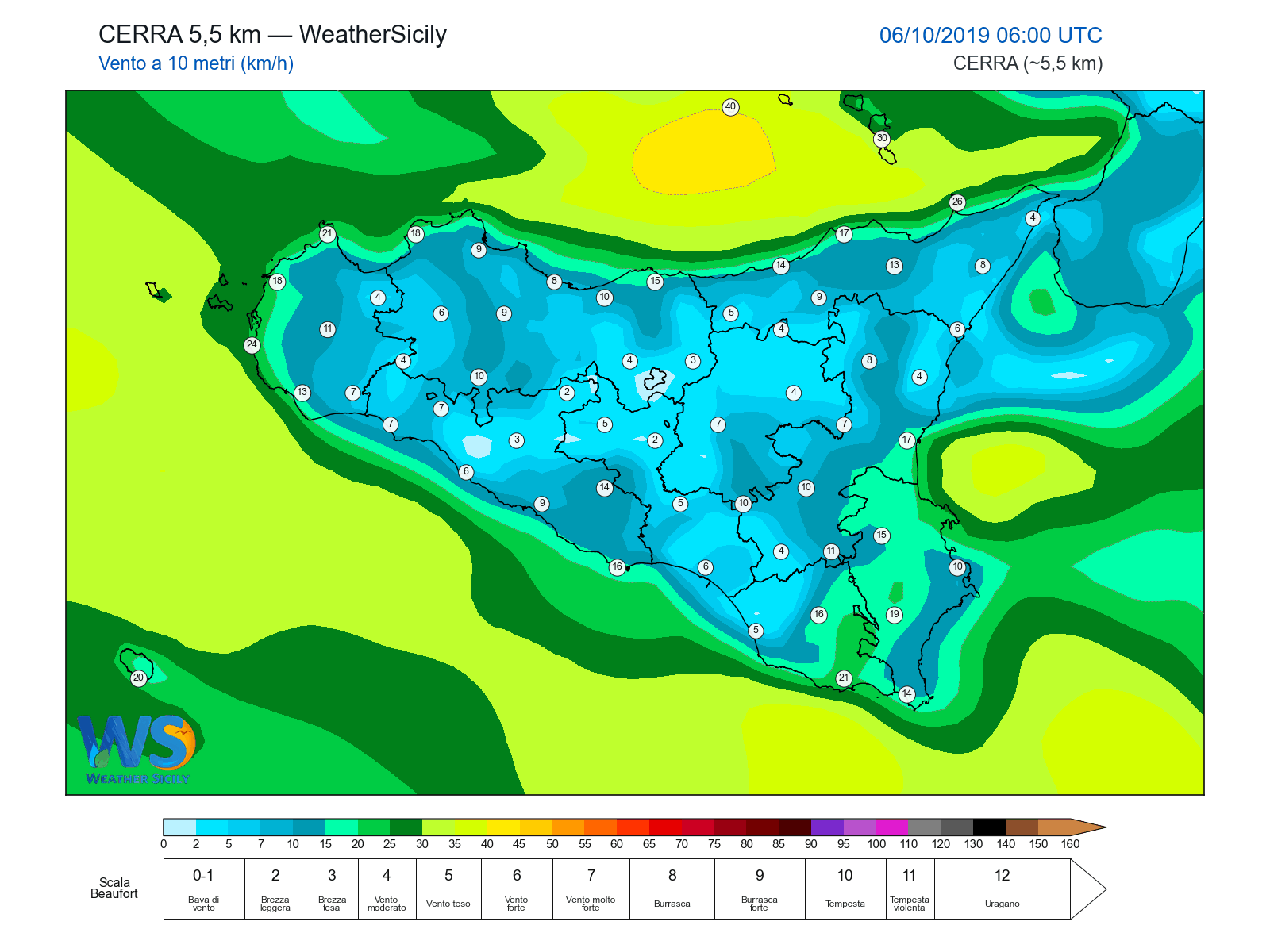 Vento a 10 metri · 2019100606