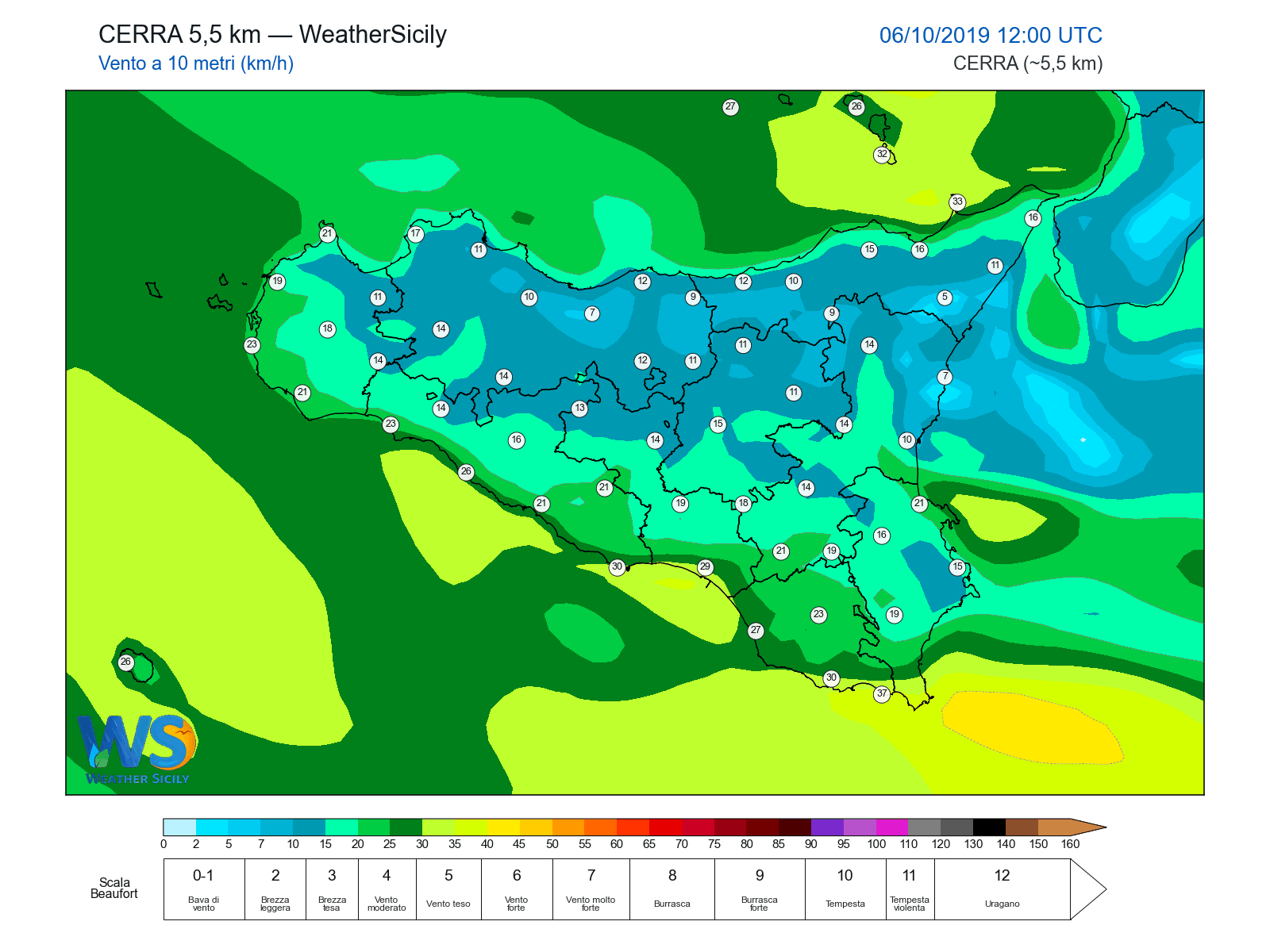 Vento a 10 metri · 2019100612