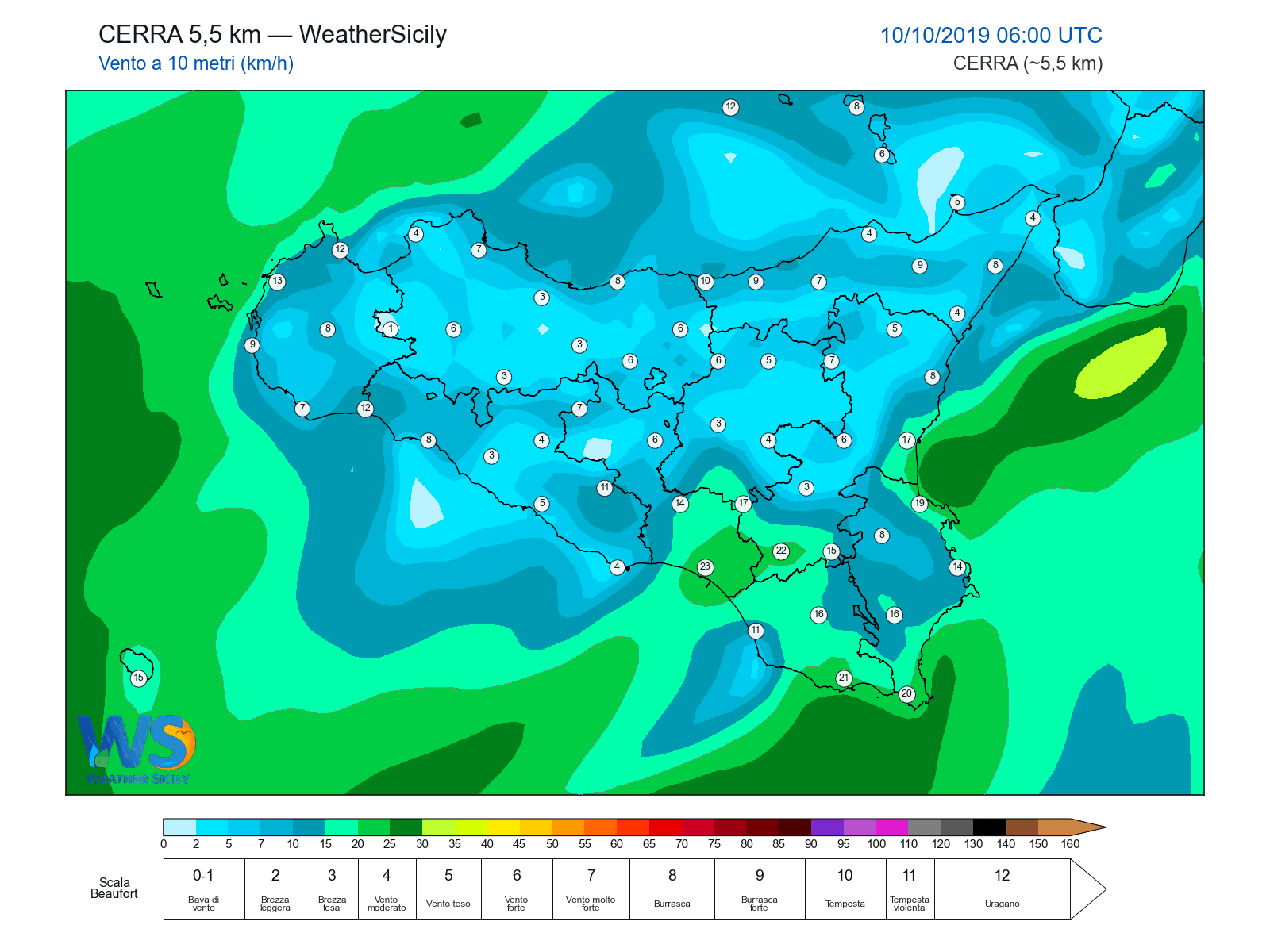 Vento a 10 metri · 2019101006