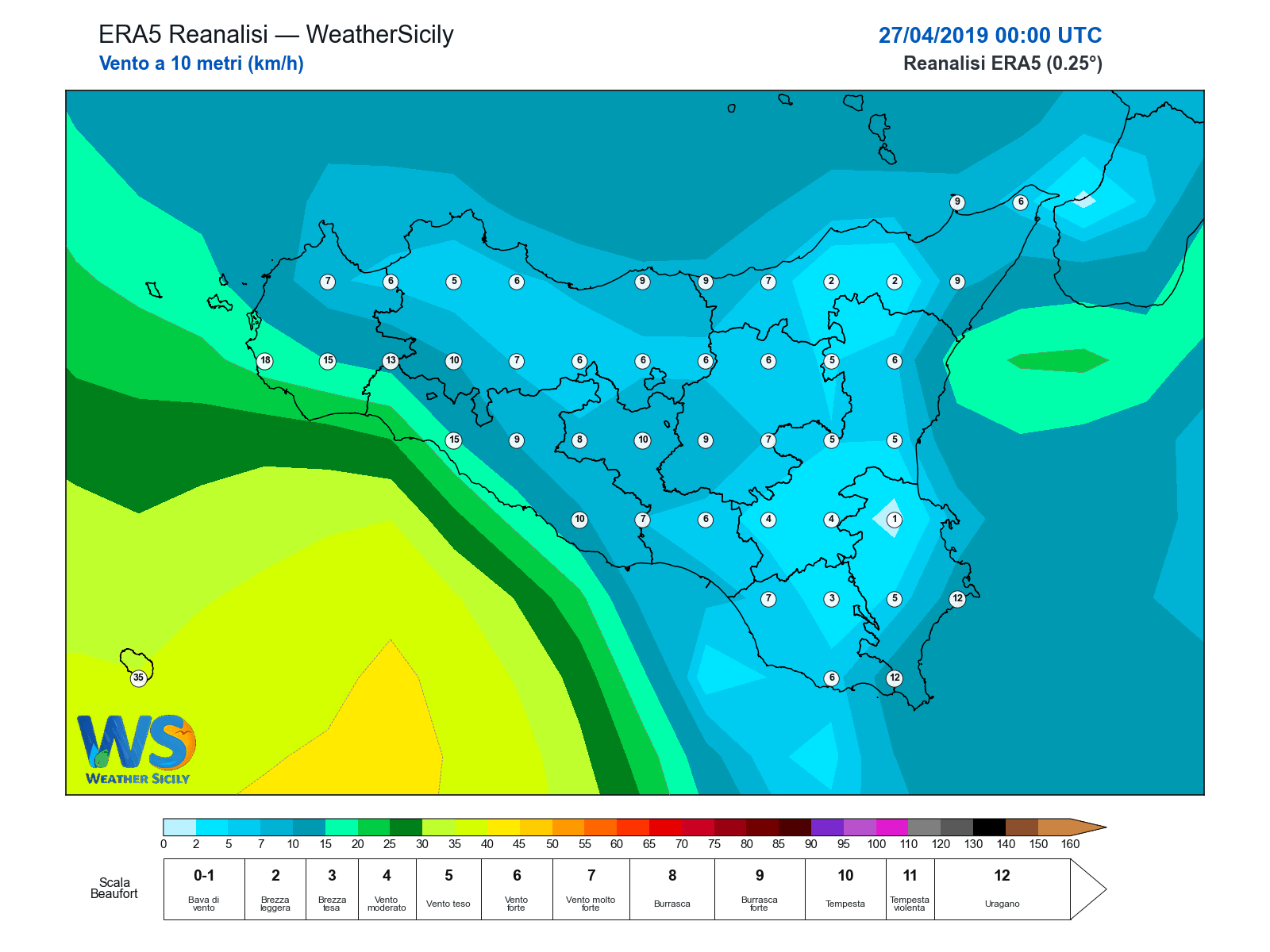 Vento a 10 metri · 2019042700