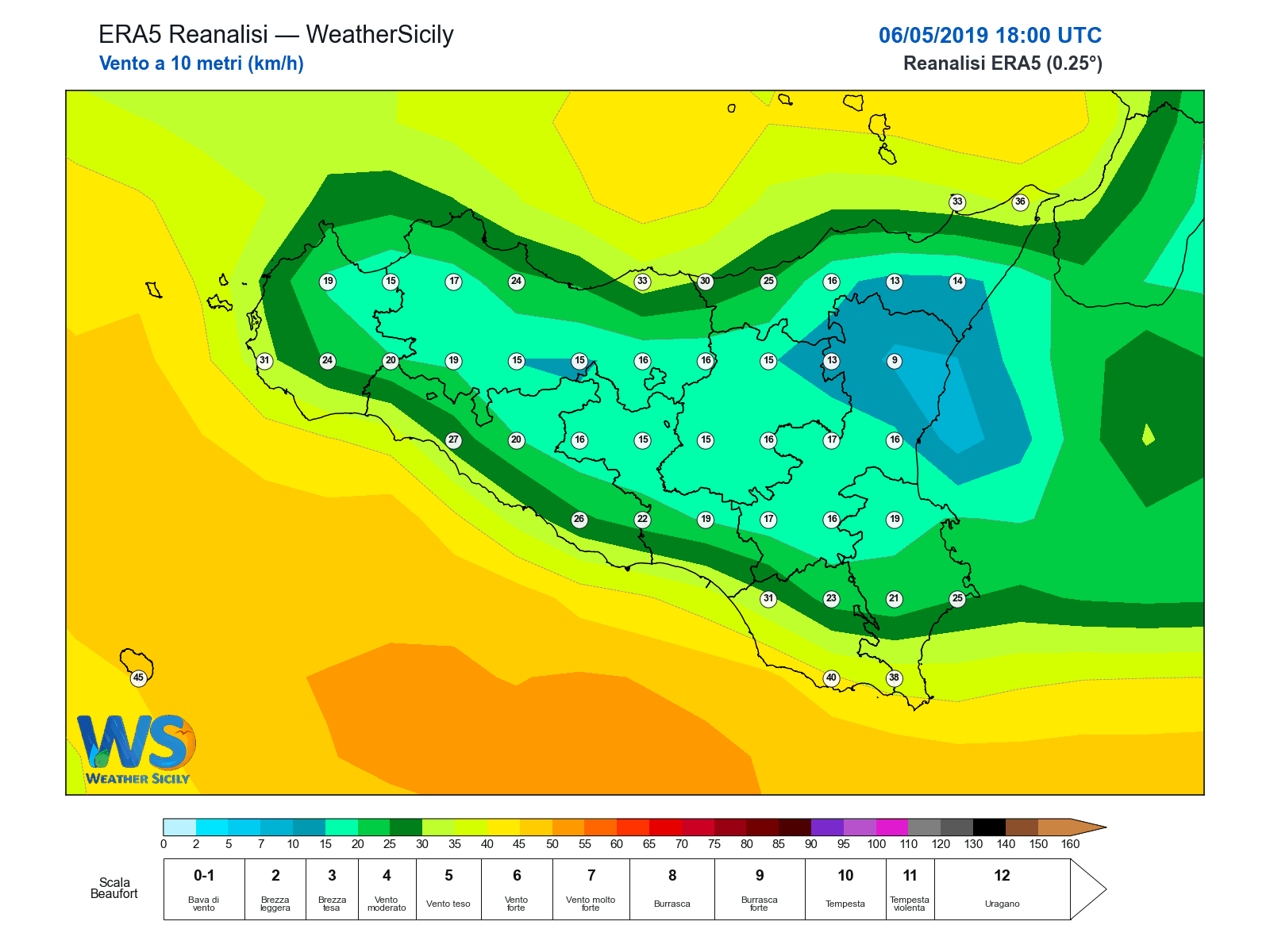 Vento a 10 metri · 2019050618