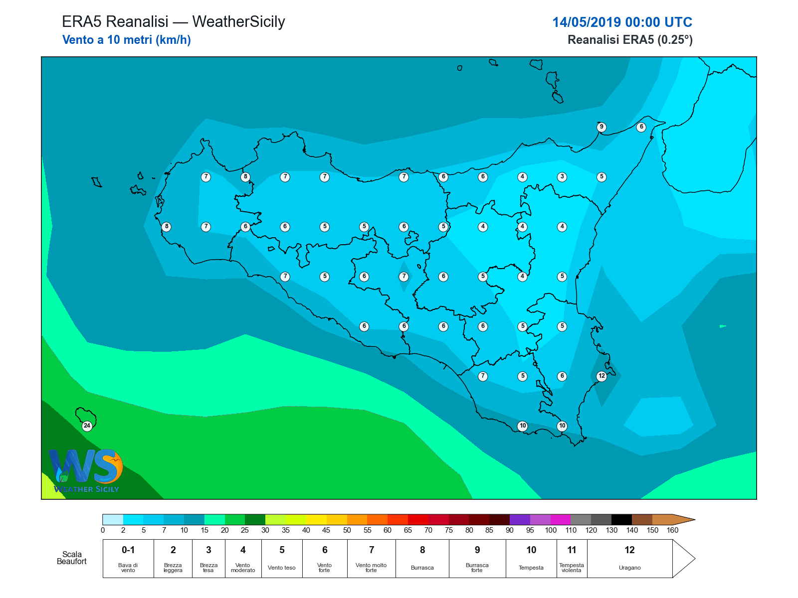 Vento a 10 metri · 2019051400