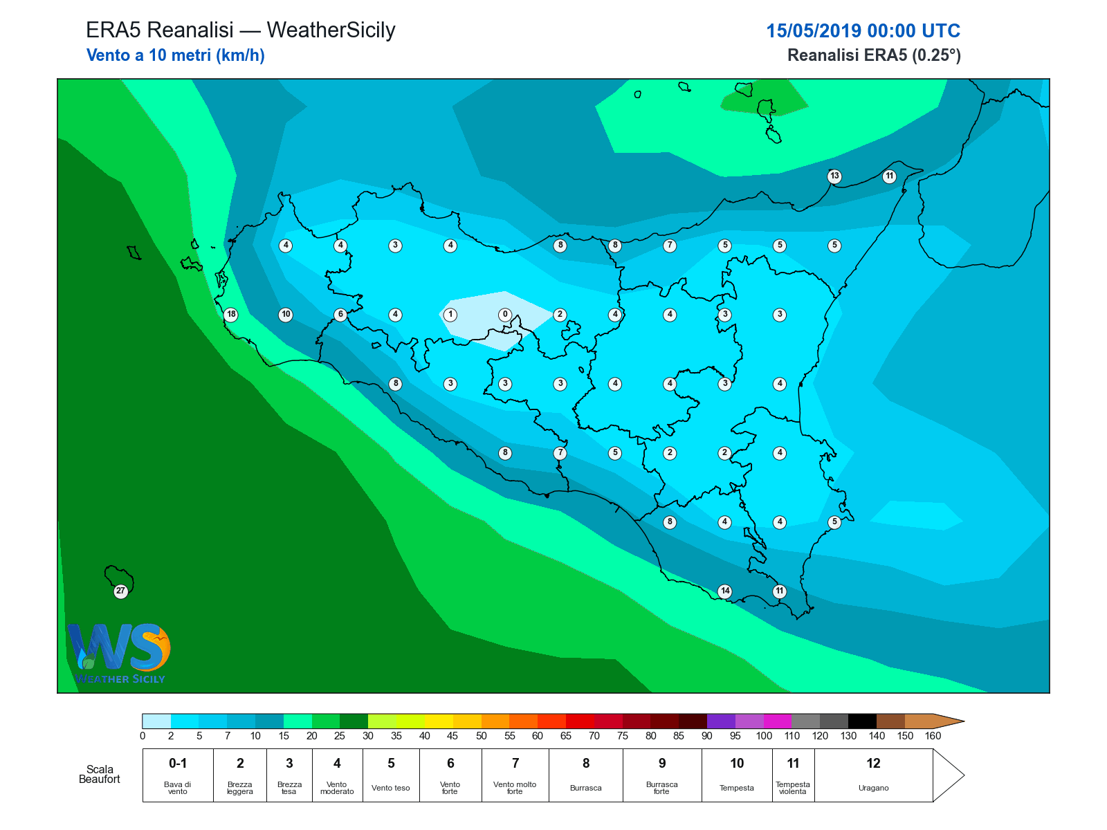 Vento a 10 metri · 2019051500