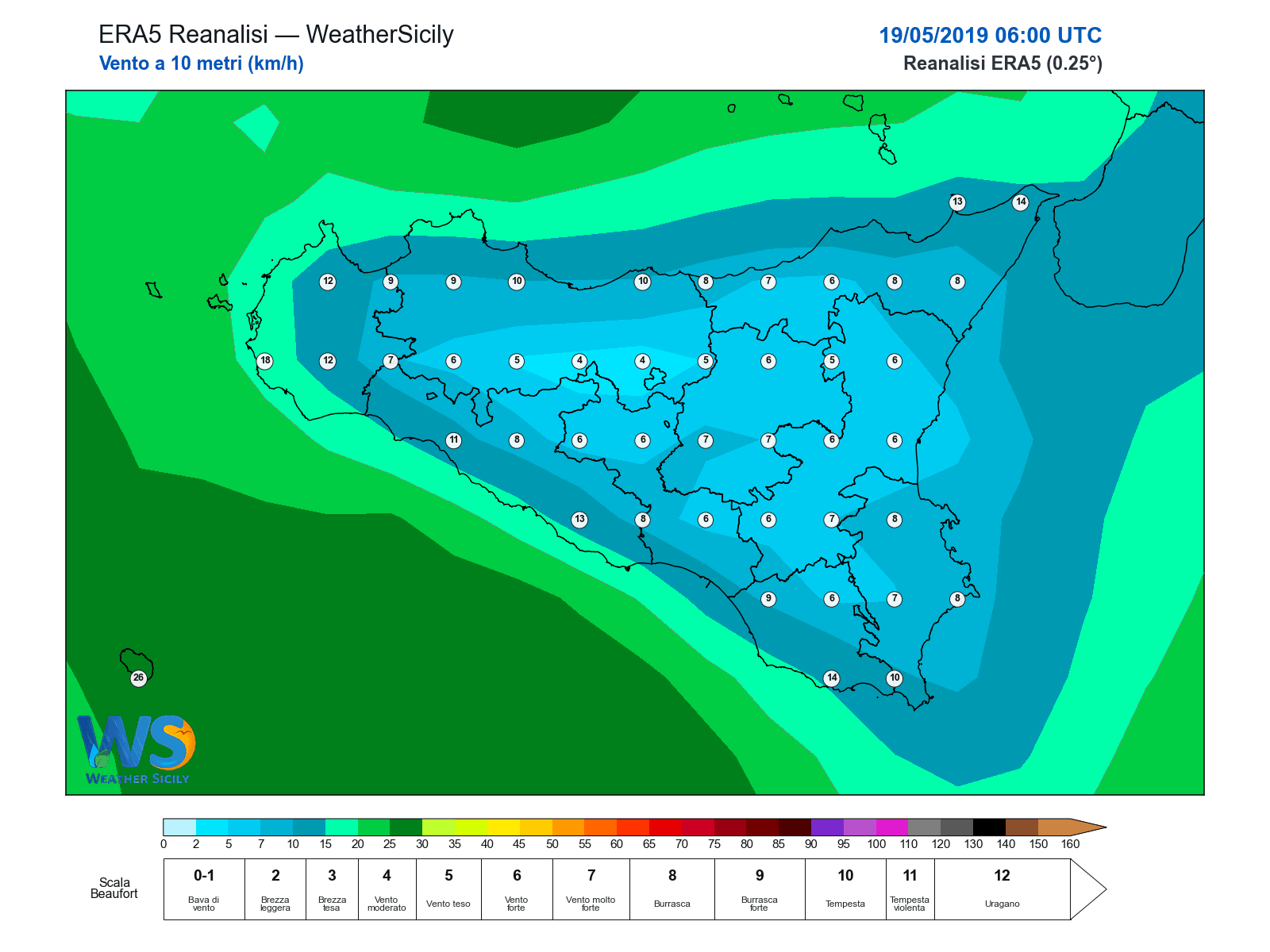 Vento a 10 metri · 2019051906