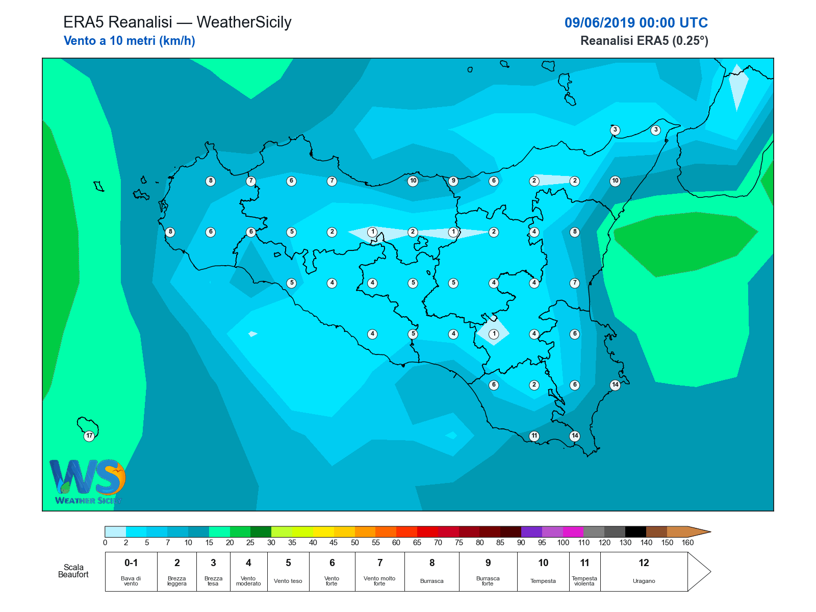 Vento a 10 metri · 2019060900