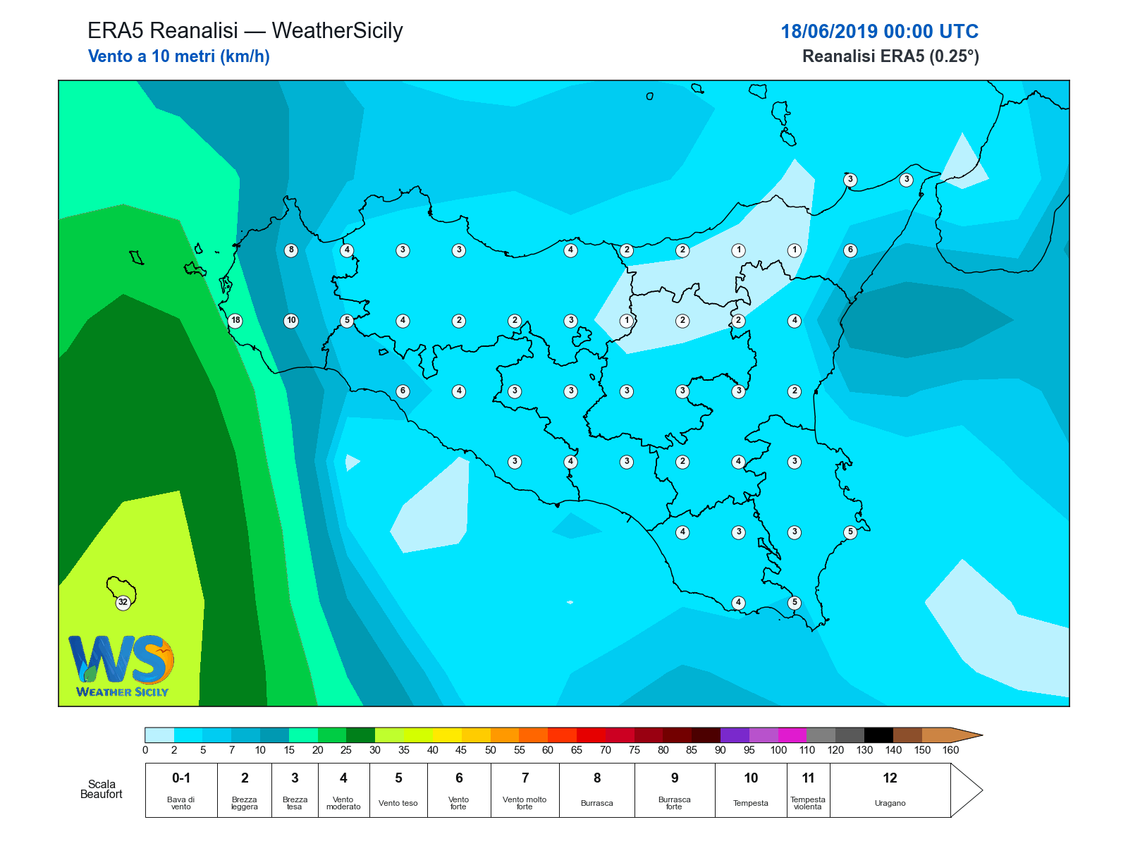 Vento a 10 metri · 2019061800