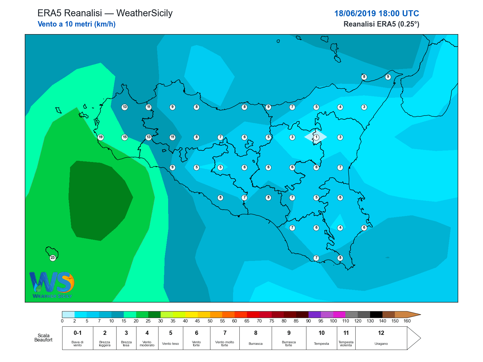 Vento a 10 metri · 2019061818