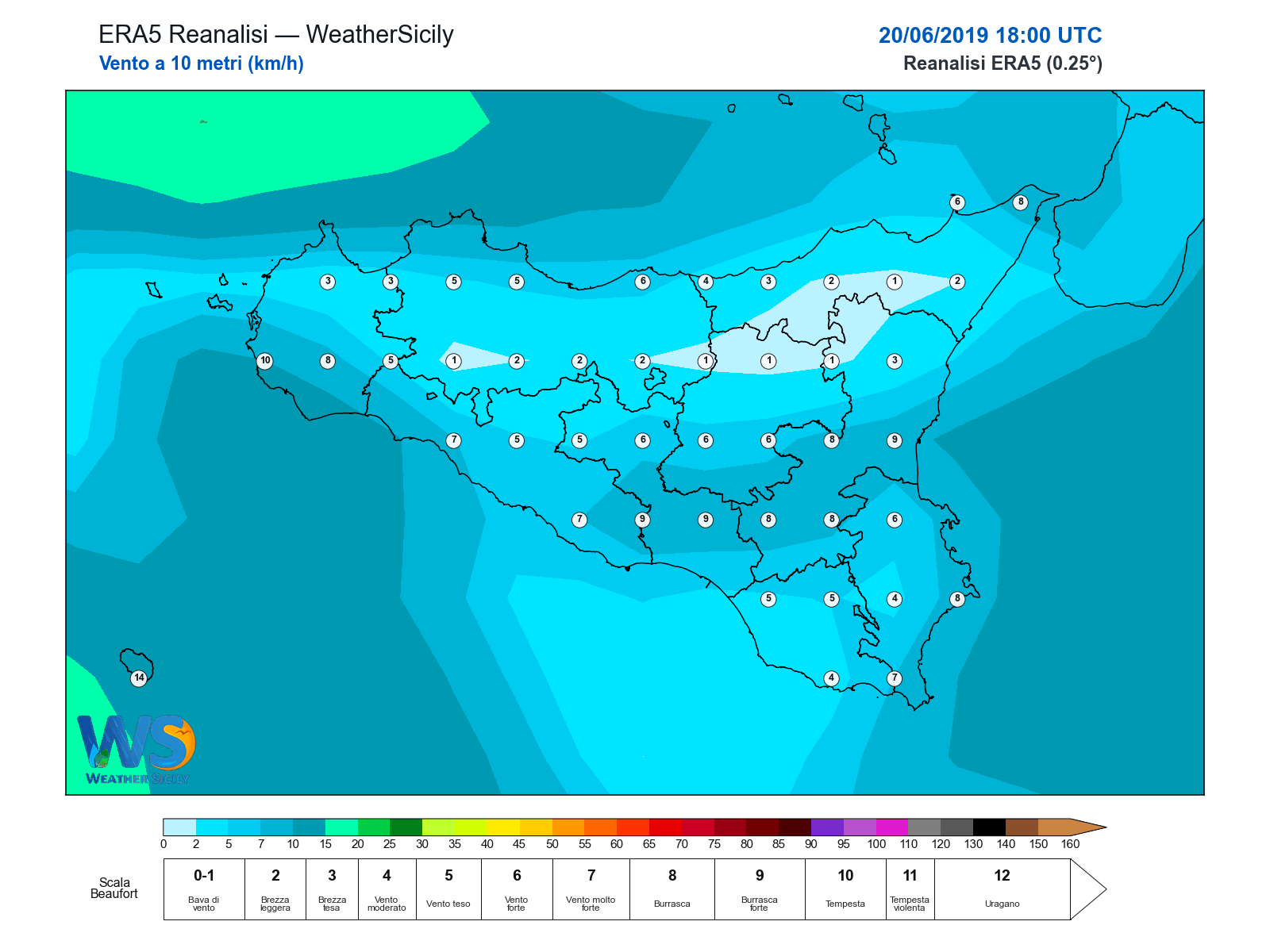 Vento a 10 metri · 2019062018