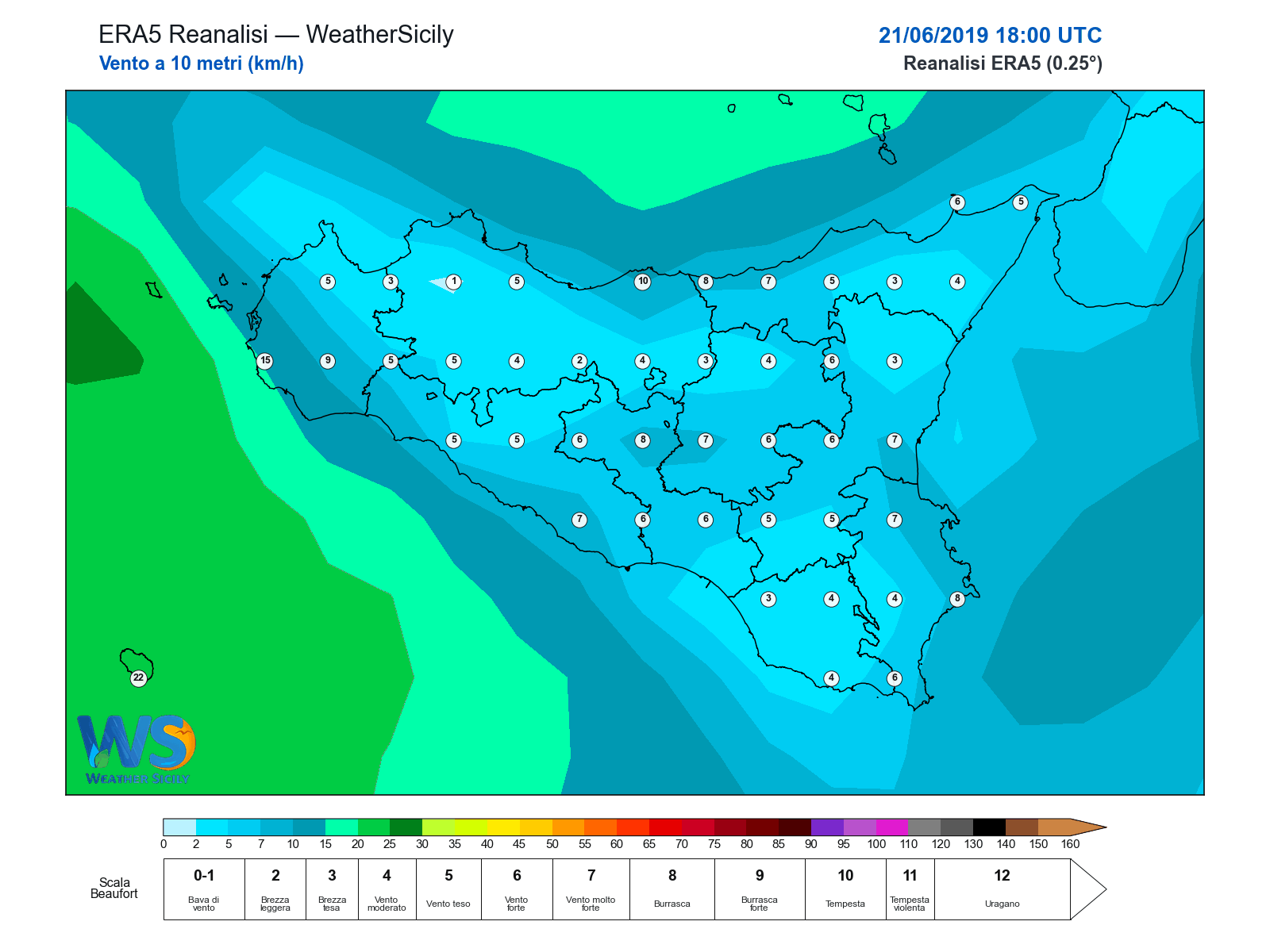 Vento a 10 metri · 2019062118