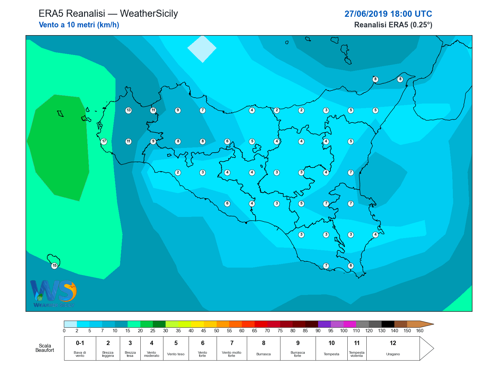 Vento a 10 metri · 2019062718