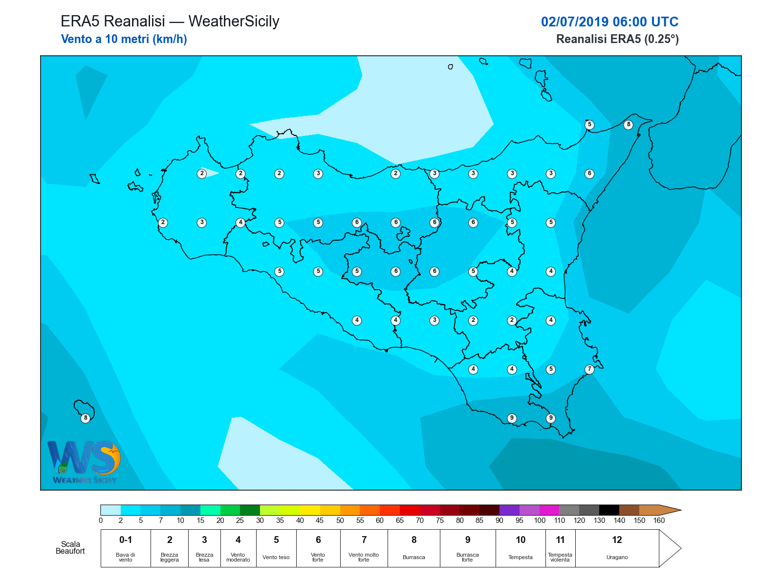 Vento a 10 metri · 2019070206