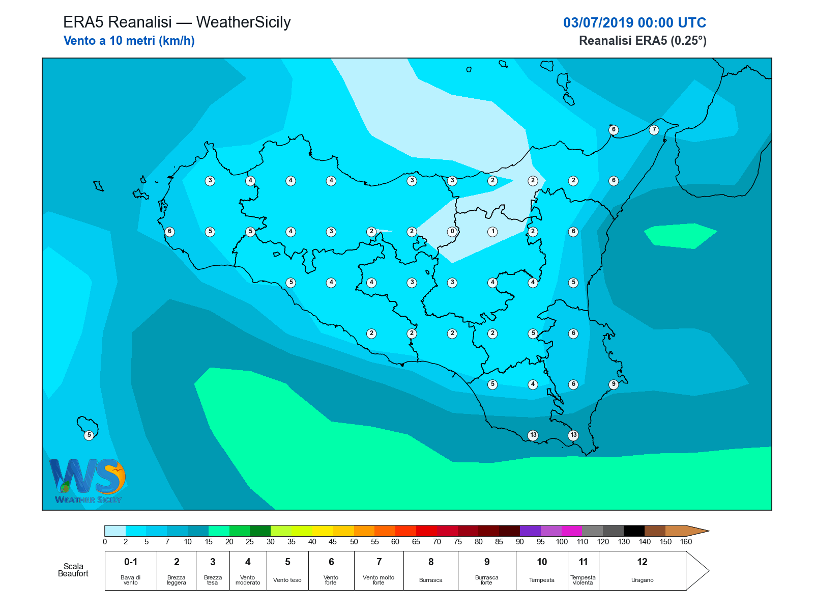 Vento a 10 metri · 2019070300