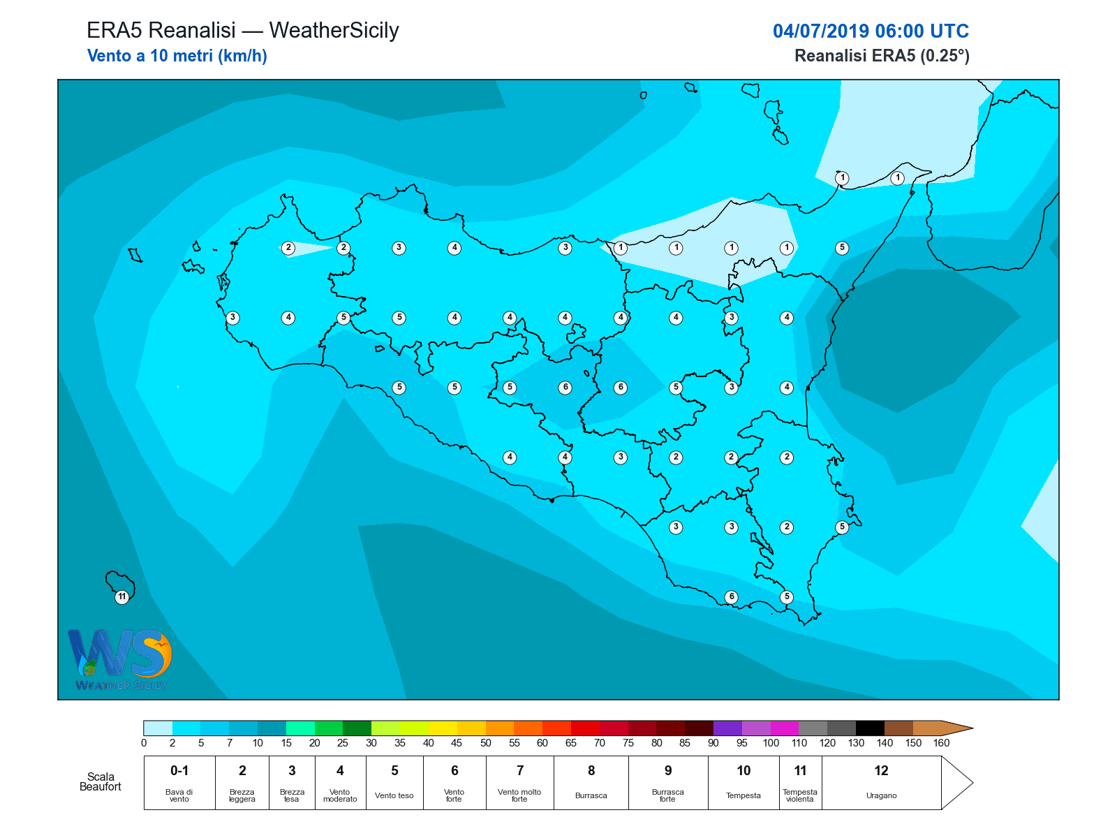 Vento a 10 metri · 2019070406