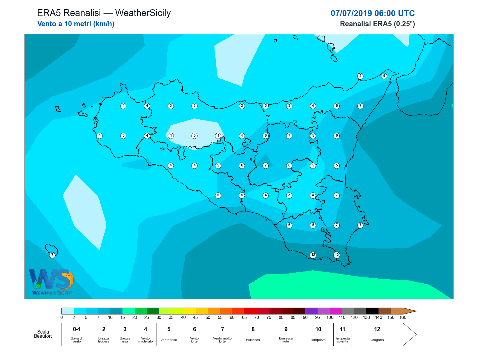 Vento a 10 metri · 2019070706