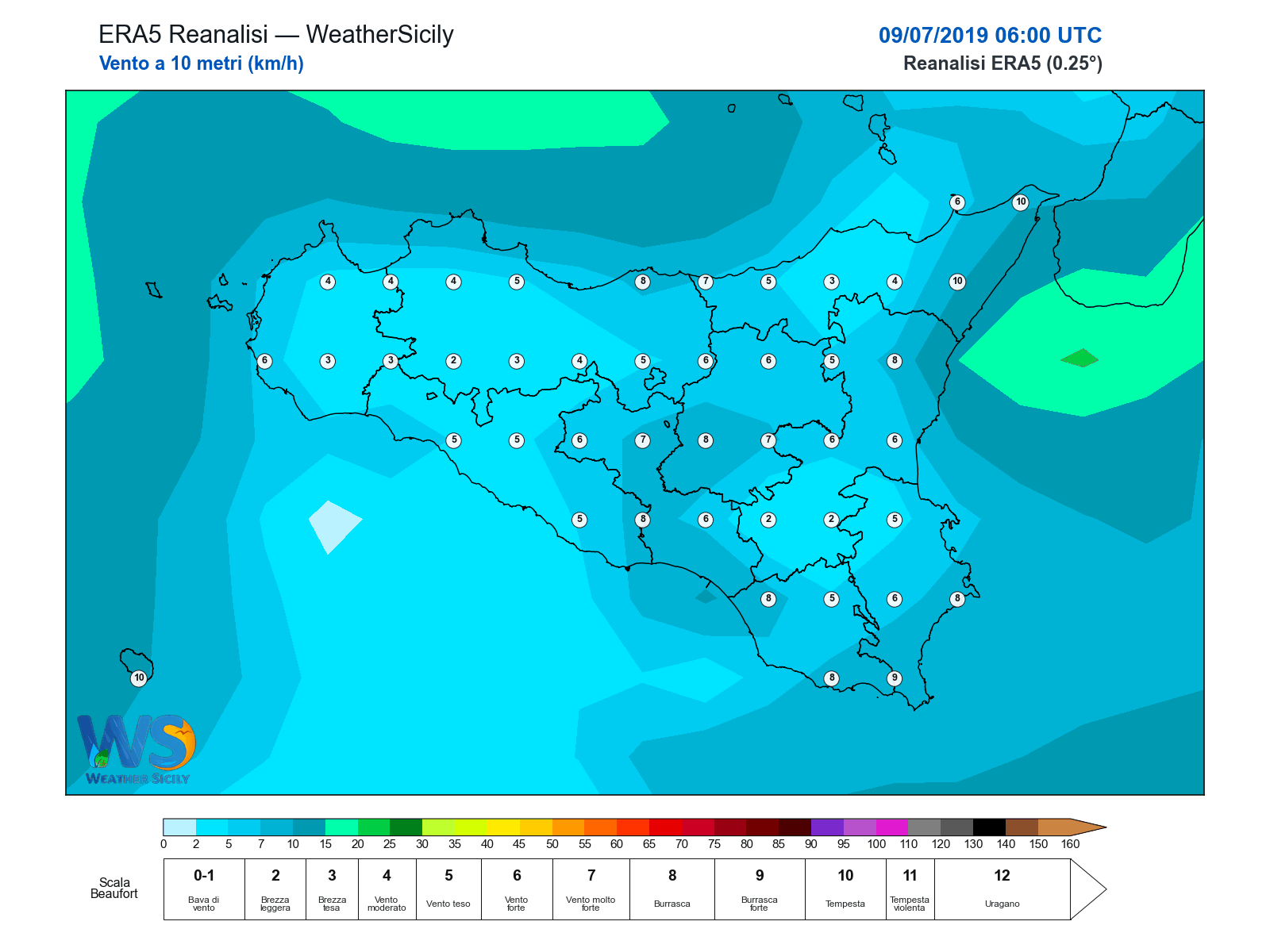 Vento a 10 metri · 2019070906
