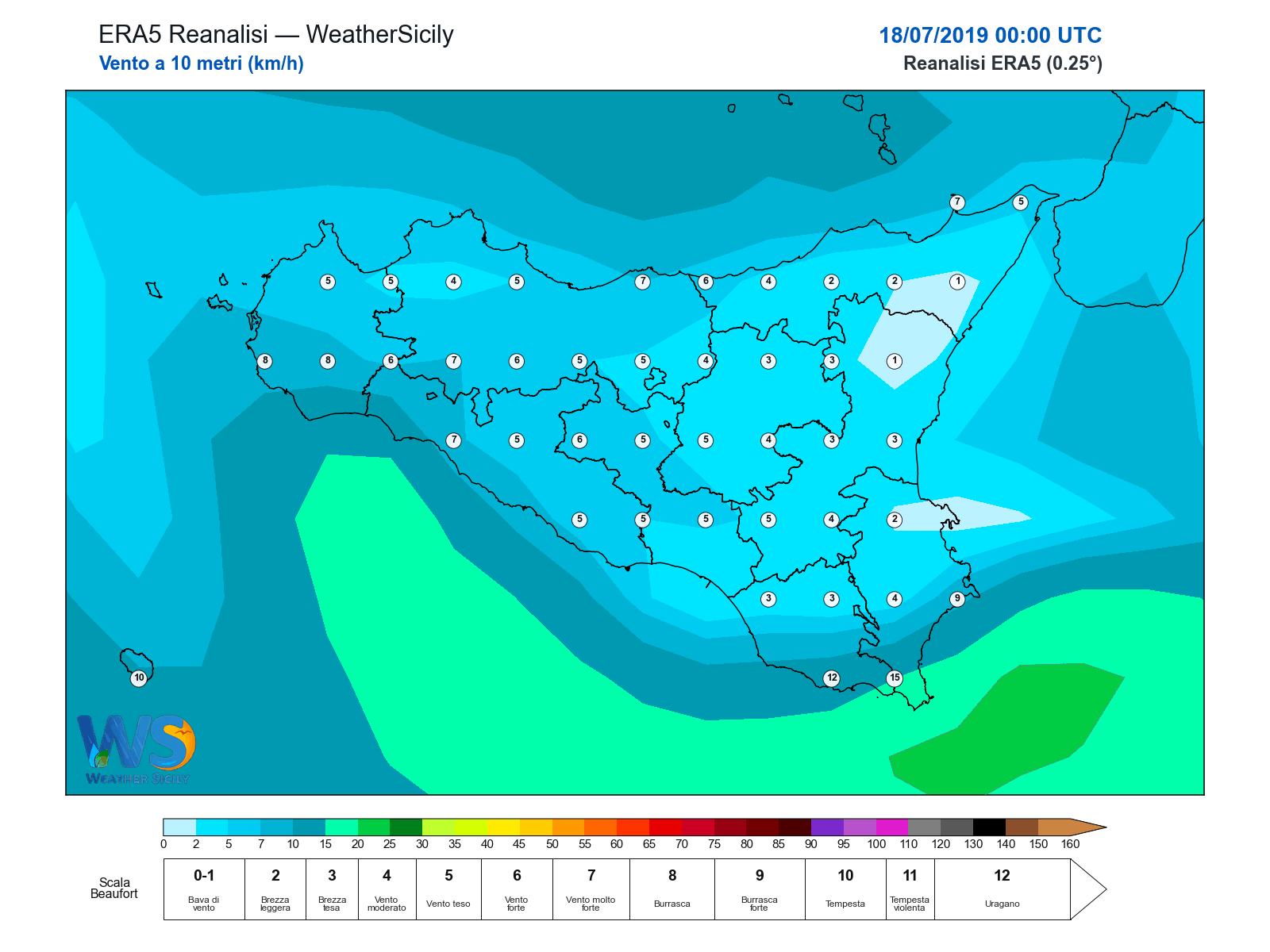 Vento a 10 metri · 2019071800