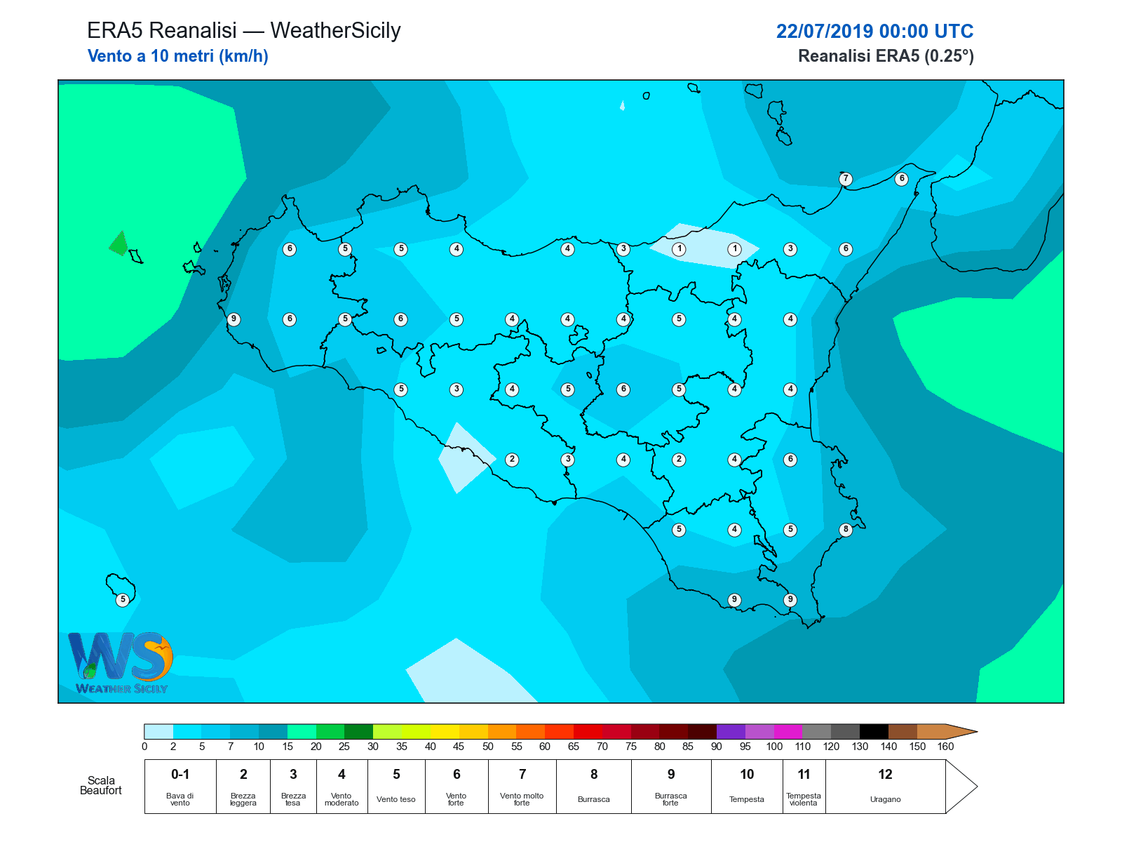 Vento a 10 metri · 2019072200