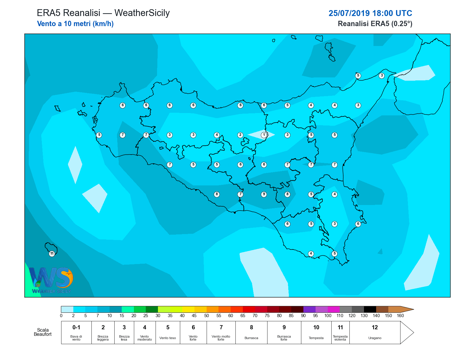 Vento a 10 metri · 2019072518