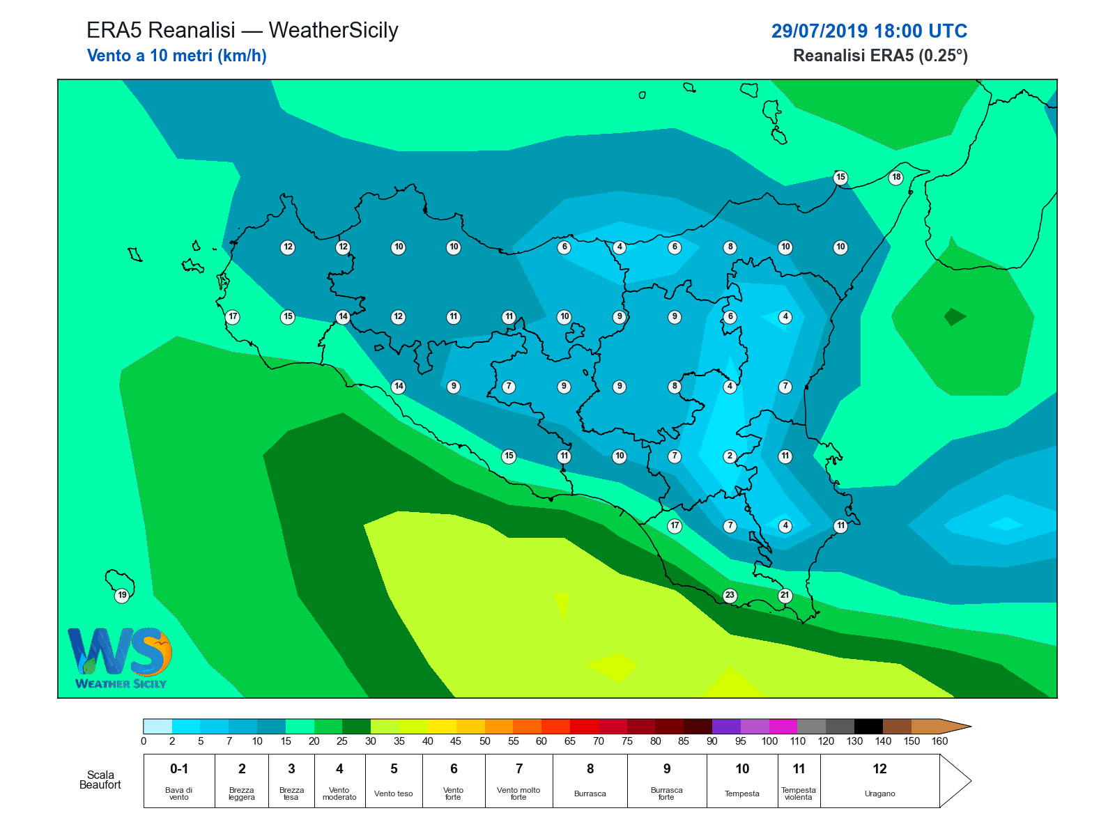 Vento a 10 metri · 2019072918