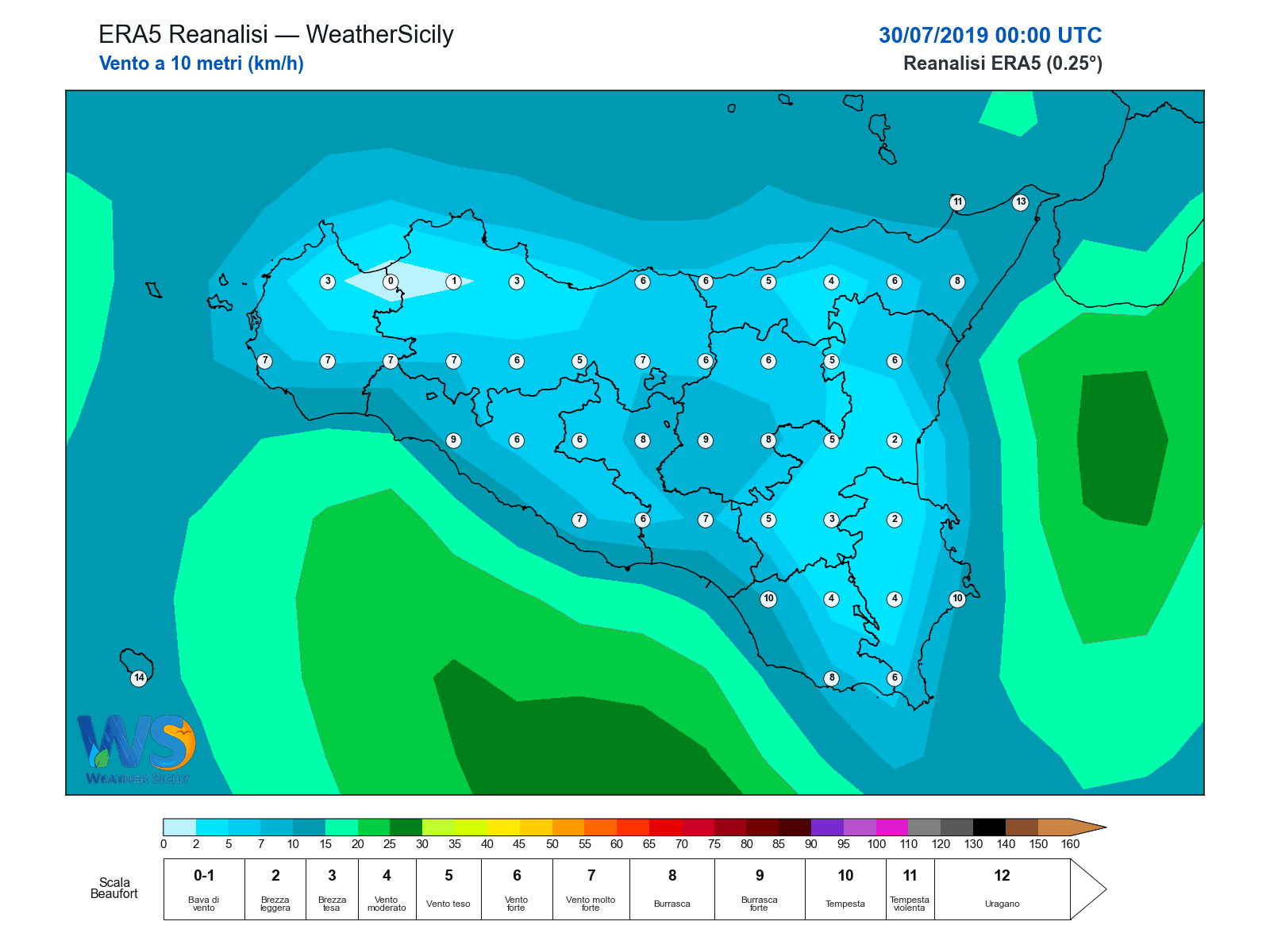 Vento a 10 metri · 2019073000