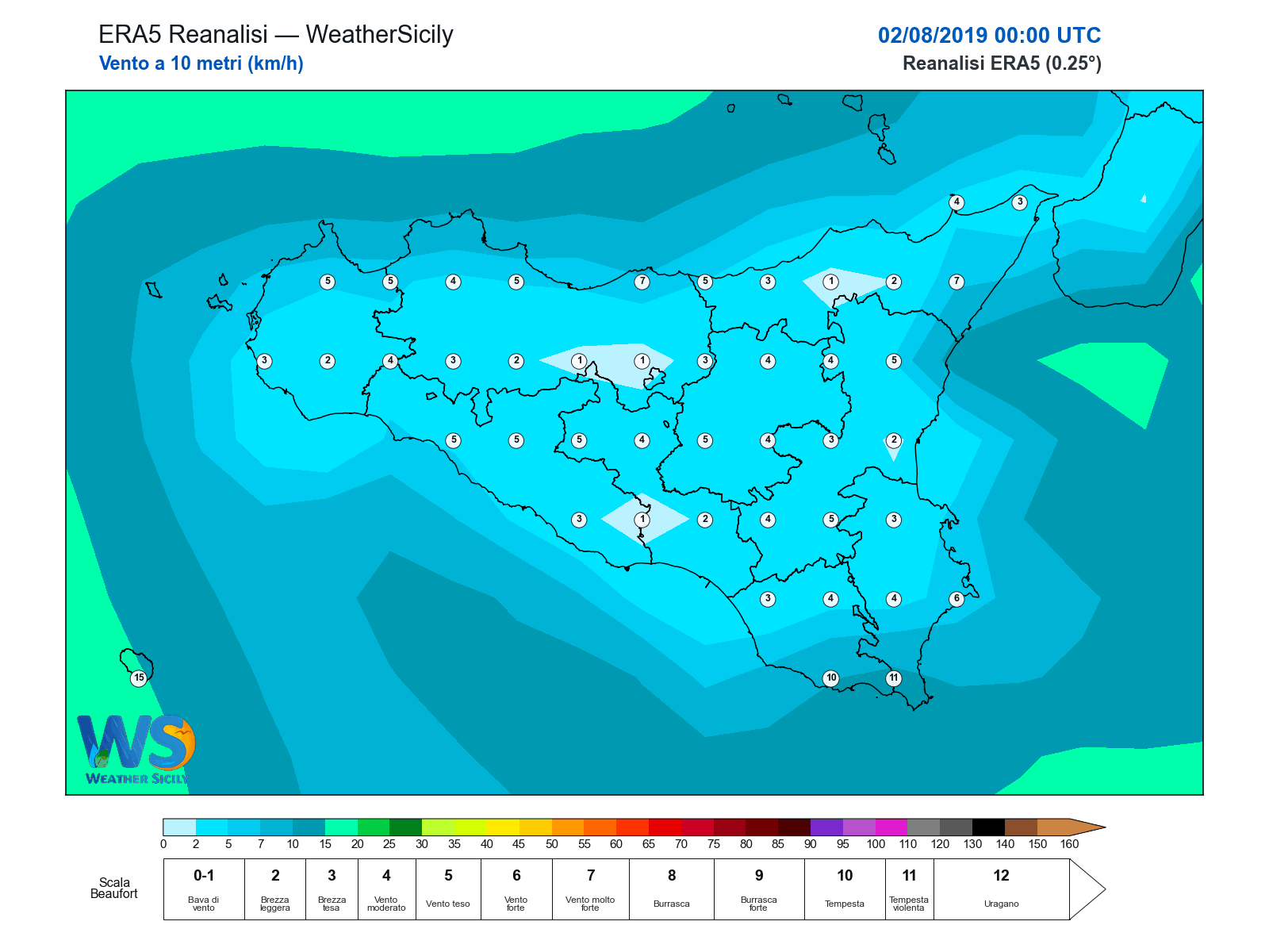 Vento a 10 metri · 2019080200