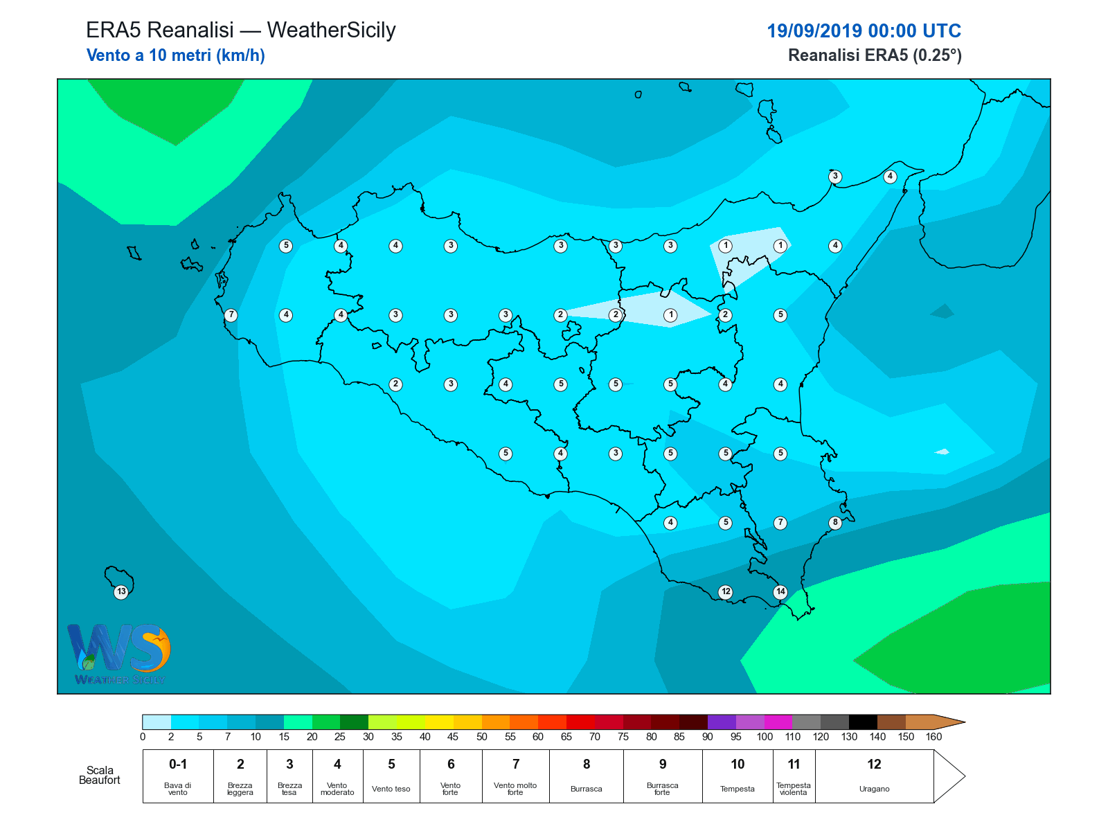 Vento a 10 metri · 2019091900