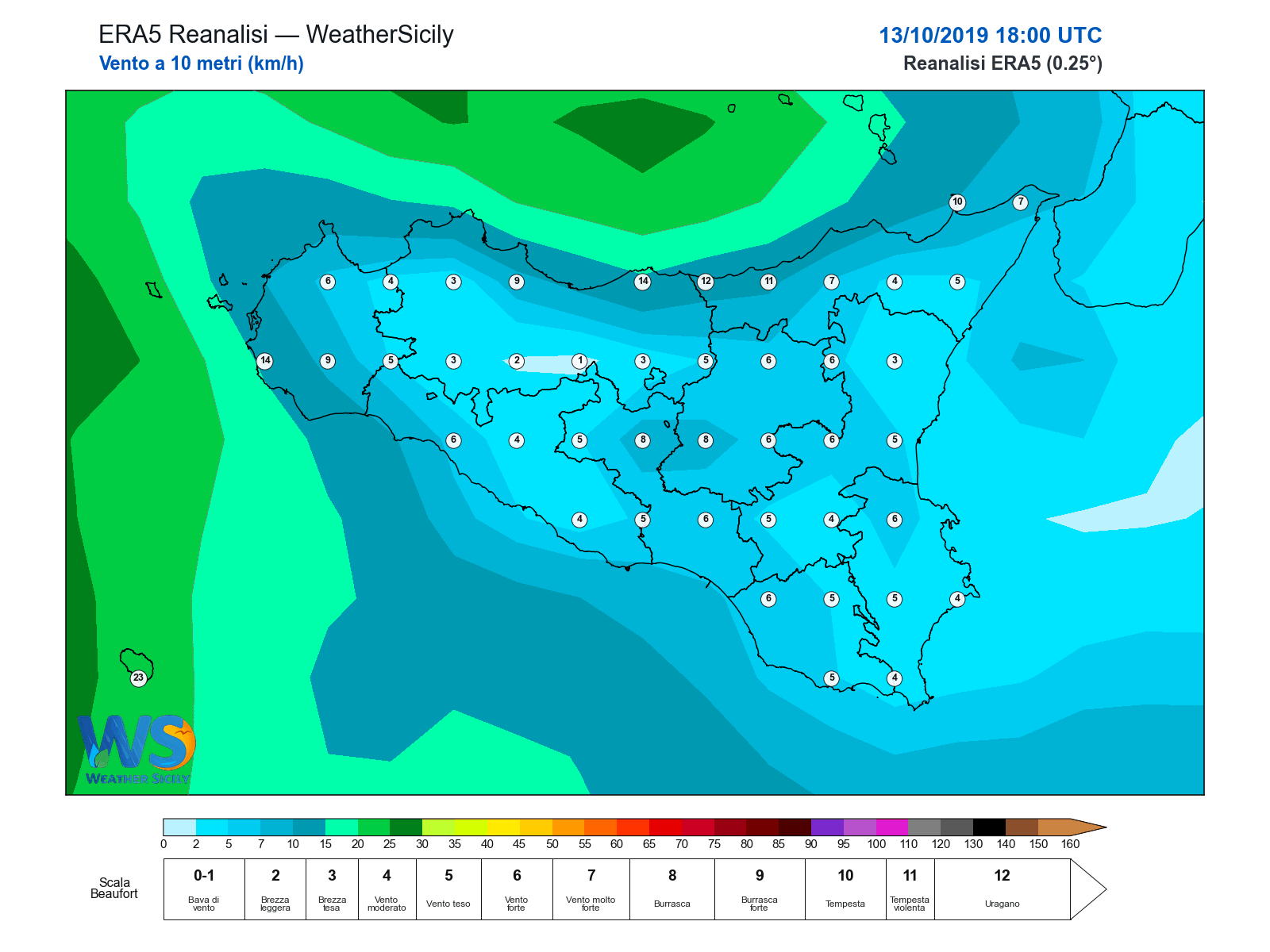 Vento a 10 metri · 2019101318