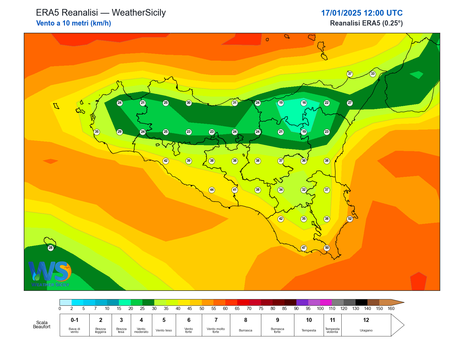 Vento a 10 metri · 2025011712